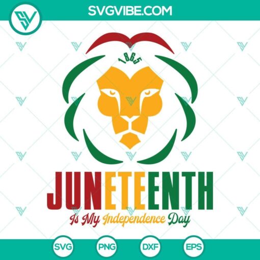 rasta lion juneteenth is my independence day svg png dxf eps cut files for cricut silhouette 3 mockup