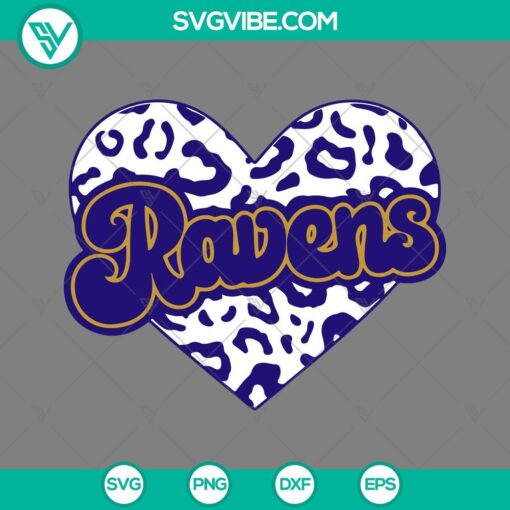 ravens leopard heart svg baltimore ravens football svg ravens svg mockup