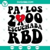 Rebelde Bad Bunny and RBD SVG file bundle with Pa’ Los 2000 Escuchaba quote. Ideal for fans of Bad Bunny and RBD in SVG format.