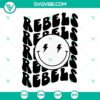 Rebels football themed SVG file with smiley face, ideal for DIY crafts, decorating, and apparel projects.