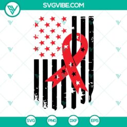 American, Awareness, Cancer, SVG Files, Red Ribbon Week Flag SVG Download, Drug 10