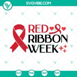 Awareness, Cancer, SVG Files, Red Ribbon Week SVG Download PNG DXF EPS Cricut 15