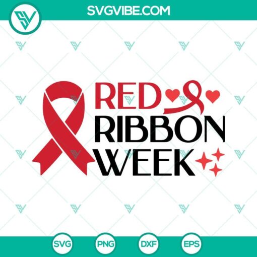 red ribbon week svg png dxf eps cricut cut file 9 mockup