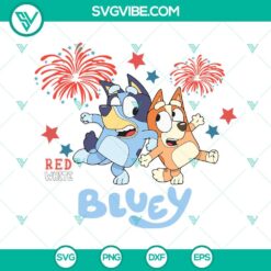 Cartoons, SVG Files, Red White Bluey SVG Files, Bluey And Bingo 4th Of July SVG 2