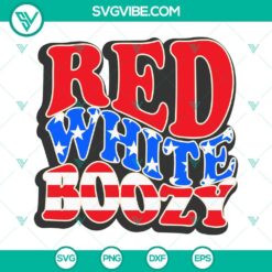 Patriotic red and white boozy SVG files featuring America and funny 4th of July designs in PNG and DXF formats.