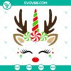 Reindeer unicorn Christmas SVG with instant digital download - festive holiday design for crafts and decorations.