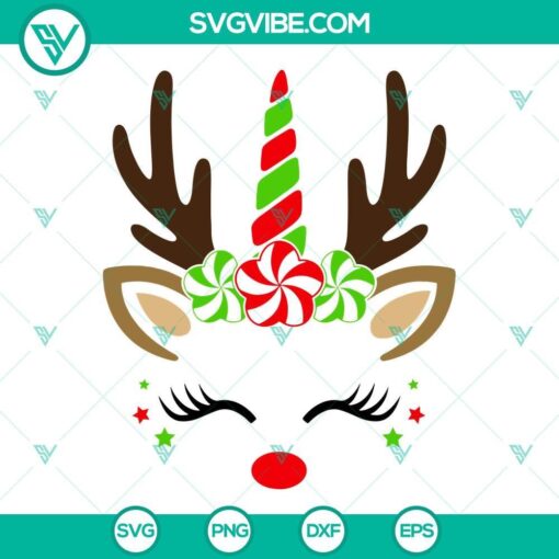 reindeer unicorn christmas svg instant digital download 5 mockup