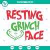 Resting Grinch Face SVG files for Christmas 2022, perfect for holiday crafting and decor.