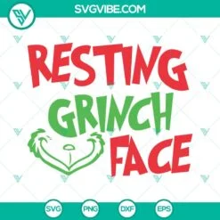 Christmas, SVG Files, Resting Grinch Face SVG Files, Grinch SVG Image, 2