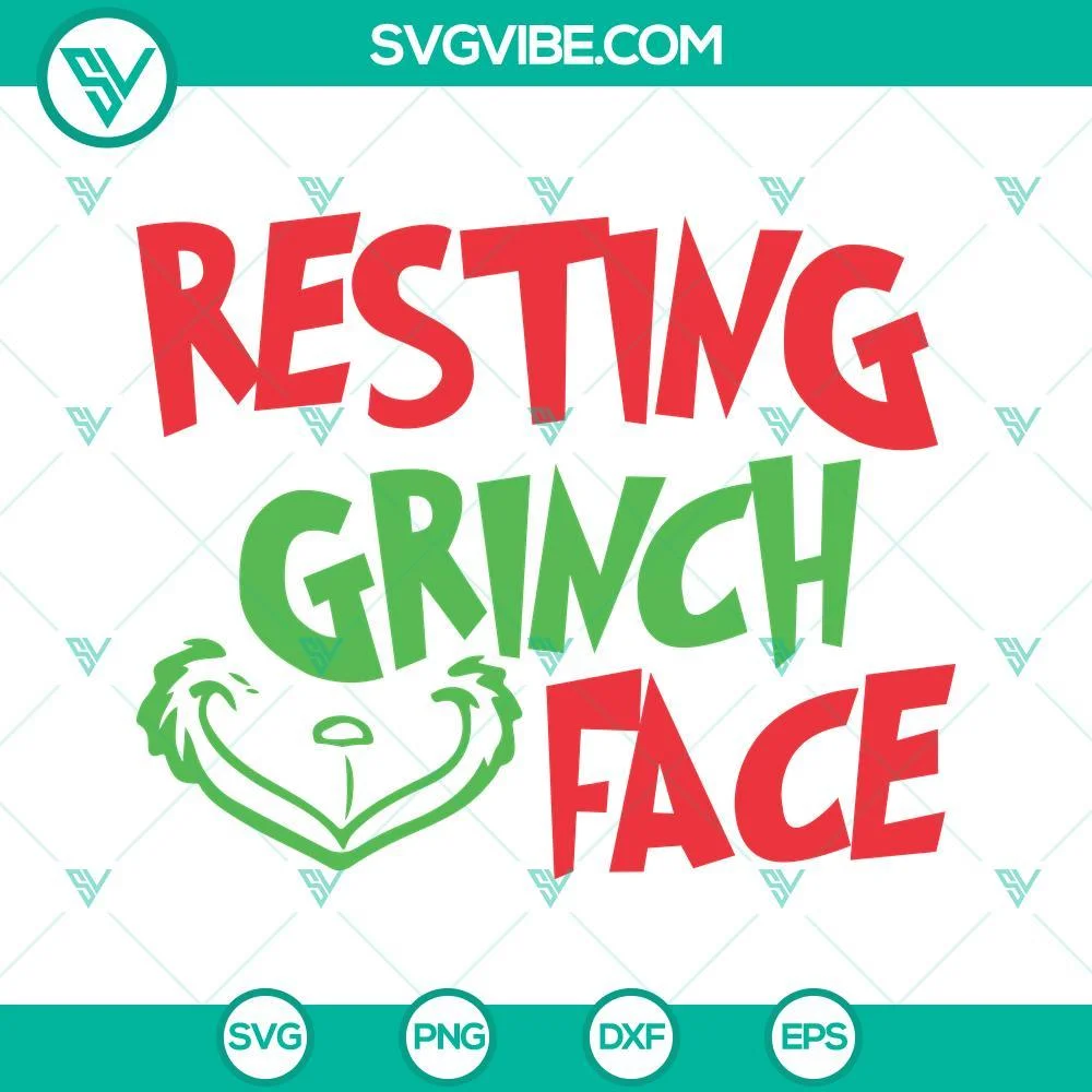 Christmas, SVG Files, Resting Grinch Face SVG Files, Grinch SVG Image, 1