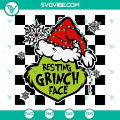 Resting Grinch Face SVG File, Merry Grinchmas SVG Images, Christmas Grinch