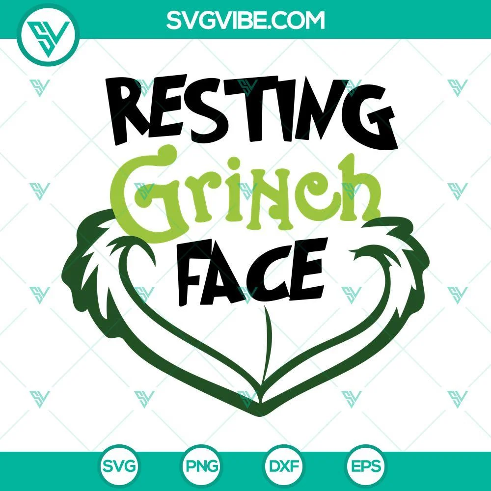 Christmas, SVG Files, Resting Grinch Face SVG Images, The Grinch Christmas SVG 1