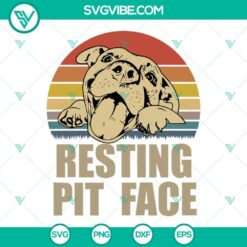 Dog, SVG Files, Resting Pit Face Vintage SVG Files, Pitbull Lovers SVG Files, 3