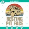 Vintage SVG files for pitbull lovers showcasing funny dog design "Resting Pit Face". Great for crafting projects.