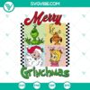 Retro Christmas Merry Grinchmas SVG with Santa Claus, Grinch, and Cindy Lou characters. Perfect for holiday crafting projects.