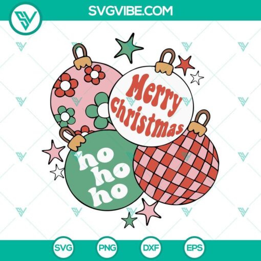 retro christmas ornaments svg retro christmas svg merry christmas svg png dxf eps files for cricut 3 mockup