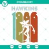 Retro Hawkins 1986 and Demogorgon SVG images from Stranger Things with PNG files, ideal for fans and crafts.