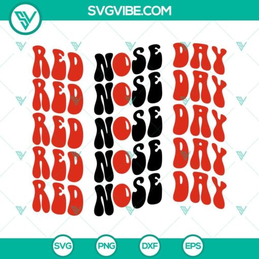 retro red nose day svg png dxf eps digital design download 4 mockup