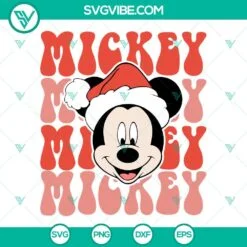 Christmas, Disney, SVG Files, Retro Santa Mickey SVG Images, Christmas SVG File 2