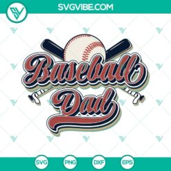 Retro baseball dad SVG design with vintage sports theme, perfect for Dad Life projects. Downloadable image for DIY crafts.