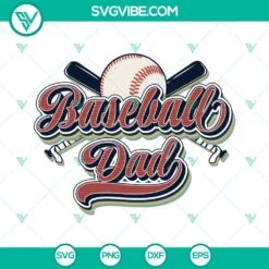 Baseball, Fathers Day, Sports, SVG Files, Retro Vintage Baseball Dad SVG 2