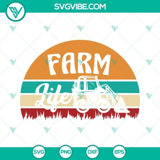 retro vintage farm life svg farming svg farmer tractor svg png dxf eps cricut silhouette 4 mockup