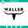 Retro Wallen Bull Skull SVG files bundle, Morgan Wallen SVG design with a Western flair, perfect for digital crafting projects.