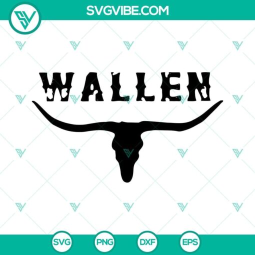 retro wallen bull skull svg bundle morgan wallen svg western svg country music svg png dxf eps 4 mockup