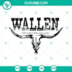 Retro Wallen Bull Skull SVG Images Bundle, Morgan Wallen SVG File, Western 4