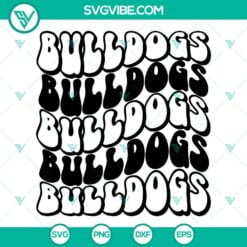 Sports, SVG Files, Retro Wavy Bulldogs SVG Files, Georgia Bulldogs SVG Image 10