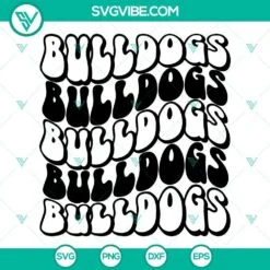 Sports, SVG Files, Retro Wavy Bulldogs SVG Files, Georgia Bulldogs SVG Image 2