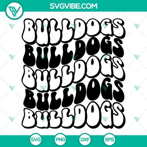 retro wavy bulldogs svg georgia bulldogs svg png dxf eps cut file 4 mockup