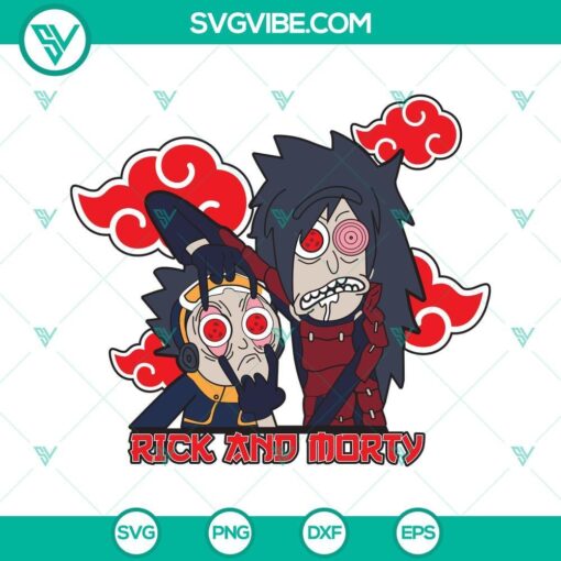 rick and morty akatsuki svg naruto svg png dxf eps 3 mockup