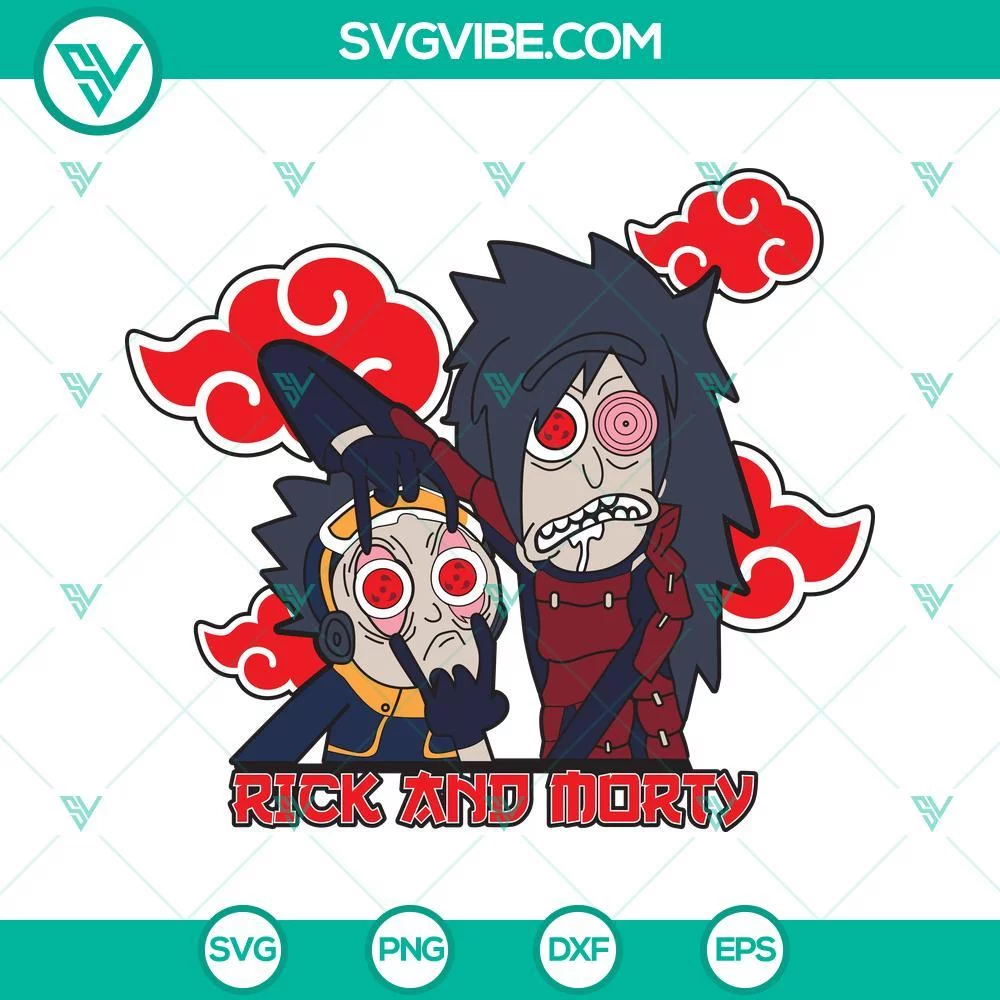 Anime, SVG Files, Rick And Morty Akatsuki SVG Image, Naruto SVG Files PNG DXF 1