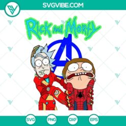 Rick And Morty Avengers SVG File, Rick Iron Man SVG File, Morty Spider Man