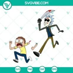 Disney, Halloween, SVG Files, Rick Jason Voorhees Kill Morty SVG File, Rick And 2