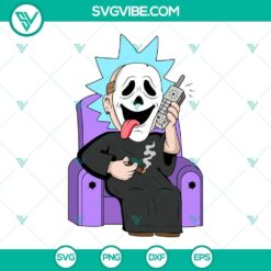 Rick Morty Ghostface SVG File, Funny Scream Halloween SVG File PNG DXF EPS