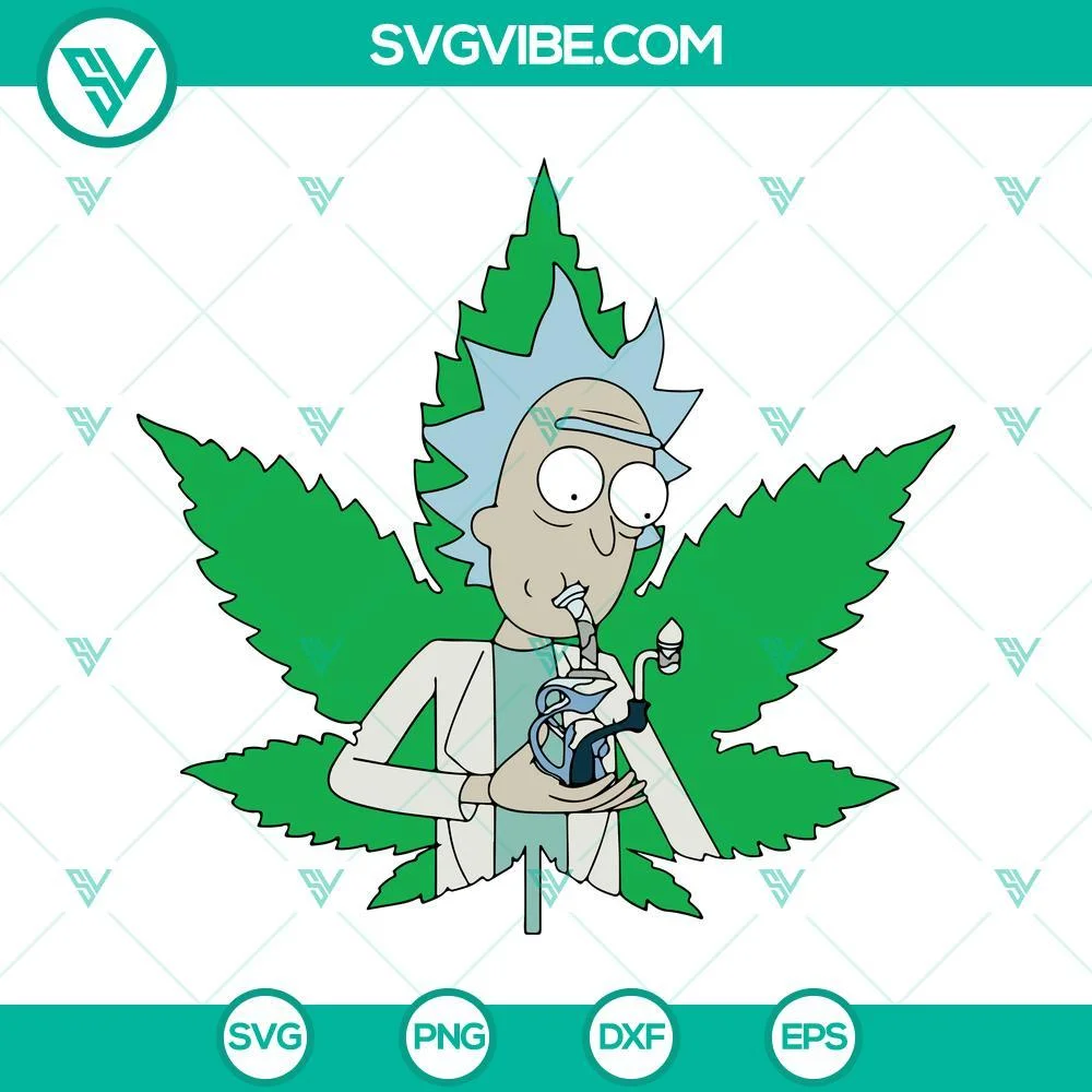 Cannabis, Cartoons, SVG Files, Rick Sanchez Smoking Weed SVG Image, Rick And 1