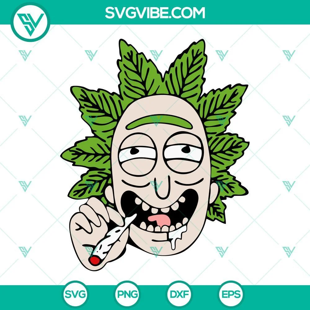 Cannabis, Cartoons, SVG Files, Rick Smoking Weed SVG Download, Stoner Cartoon 1