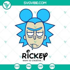 Rickey Wow So Creative SVG Images, Rick Sanchez Mickey Mouse SVG Images File