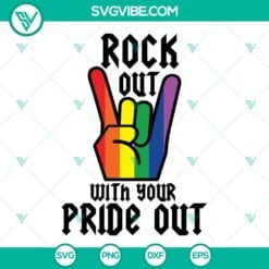 LGBT, SVG Files, Rock Out With Your Pride Out SVG Images, Rainbow Rock Pride 2