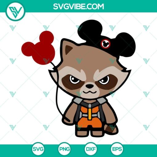 rocket raccoon svg guardians of the galaxy svg balloon mickey ears svg 2 mockup