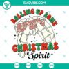 Rolling up Christmas Spirit, Skeleton Hand Christmas Spirits and Stoner themed SVG design perfect for holiday crafts.