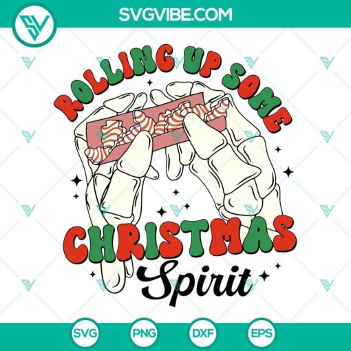 rolling up some christmas spirit svg skeleton hand christmas spirits svg christmas stoner svg mockup