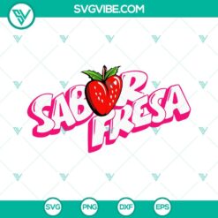 Sabor Fresa SVG with Fuerza Regida Band logo design in PNG, DXF, EPS formats.