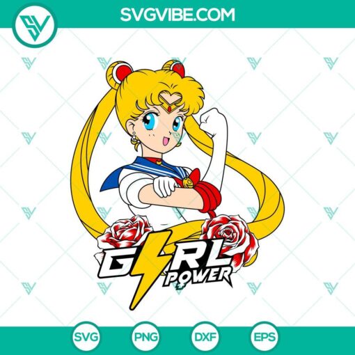 sailor moon we can do it girl power svg rosie the riveter anime svg warrior woman svg 5 mockup