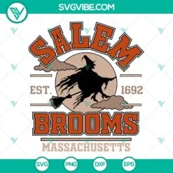 Halloween, SVG Files, Salem Brooms Massachusetts Est 1692 SVG Download, Vintage 2