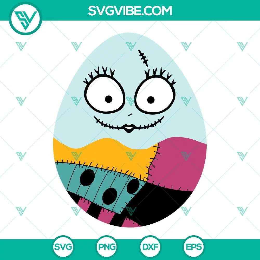 Easter, SVG Files, Sally Easter Egg SVG File, Nightmare Before Christmas Happy 1