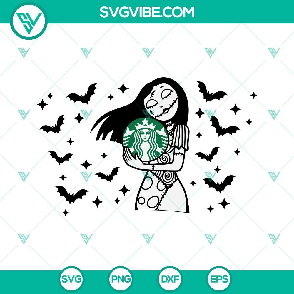 Halloween, Starbucks Cup Wrap, SVG Files, Sally Full Wrap Starbucks Cup SVG 1