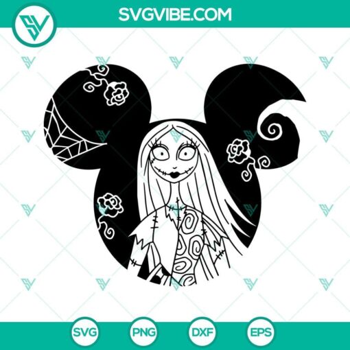 sally svg mickey ears svg the nightmare before christmas sally svg halloween svg cut file outline silhouette 6 mockup